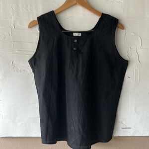 100% Thai Silk Black Tank Dress - Sleek & Elegant Women's Size Small